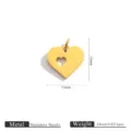 Pendentif cœur en acier inoxydable bijou DIY collier bracelet accessoire de bricolage - Cœur Creux en Or (JC530-G)