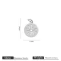 Pendentif soleil en acier inoxydable breloques accessoires de bijoux DIY 18x12mm grossiste - Soleil Creux Couleur Acier (JC624-S)
