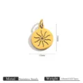 Pendentif Soleil en Acier Inoxydable Doré Accessoire DIY Bijoux Collier Bracelet - Soleil Creux en Or (JC624-G)