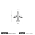 Pendentif Avion en Acier Inoxydable DIY Bijoux Bracelet Collier Accessoires Artisanat - Petit Avion en Argent (JC641)