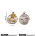 Pendentif tournesol en acier inoxydable bicolore vintage accessoire de bijoux DIY collier. - Pendentif Floral Perle Strass Bicolore Or (Jaune)