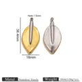 Pendentif Feuille Acier Inoxydable Bicolore Accessoire DIY Bijoux Taille 38.4x18mm - Pendentifs feuille d'or bicolores