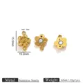 Chiusura magnetica fiore in acciaio inossidabile 18K oro braccialetto collana accessori fai da te - Stile con Motivo Floreale / Oro