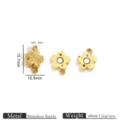 Chiusura magnetica a fiore in acciaio inossidabile 18K oro per gioielli DIY - Stile Trifoglio in Rilievo / Oro