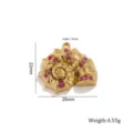 Colgante de concha de estrás rosa bañado en oro 18K de acero inoxidable joya DIY. - Colgante de Caracola Strass Chapado en Oro - Rosa Fucsia
