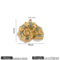 Colgante Concha Estrás Azul Chapado Oro Acero Inoxidable Accesorio Joyería Fino - Colgante de Caracola Strass Chapado en Oro - Azul