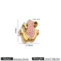 Stainless steel 18K gold plated enamel frog pendant DIY jewelry accessory charm detail view - Gold-Pink