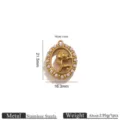 Edelstahl Rose Perle Ovale Anhänger Gold DIY Schmuck Zubehör Halskette Accessoires - Goldfarbene durchbrochene Perlen-Rosen-Anhänger