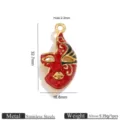 Pendentif masque facial d'opéra plaqué or 18K en acier inoxydable pour bijoux DIY. - Demi-Masque Pointu Rouge-Noir (Z4736) / 32.7x16.6mm