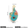 Pendentif Masque Plaqué Or 18 Carats en Acier Inoxydable Émail DIY Collier Bijoux Accessoire - Demi-Masque Pointu Rose-Vert (Z4736) / 32.7x16.6mm