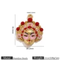 Pendentif masque d'opéra de Pékin en acier inoxydable plaqué or 18K émail rose et perles rouges. - Masque d'Opéra Rose-Or Perle Rouge (Z4736)