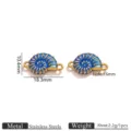 Stainless steel enamel ammonite shell charm connector DIY jewelry crafting for bracelet necklace - Double Hole Conch Enamel Pendant / Gold-Blue