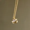 Gold diamond marquise pendant necklace elegant minimalist jewelry chic clavicle chain variant - White
