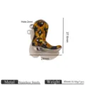 Ciondolo stivale cowboy western in acciaio inossidabile con smalto e strass, 27.6x24mm. - Stile Stivale Smalto Giallo Strass Blanc / Colore acciaio
