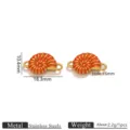 Stainless steel enamel conch shell pendant for DIY handmade jewelry making, bracelet and necklace. - Double Hole Conch Enamel Pendant / Gold-Orange