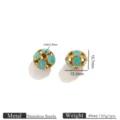 Stainless steel cloisonne hollow bead charm, enamel spacer bead for DIY jewelry making accessories. - Hollow Flower Spacer Bead / Lake Blue