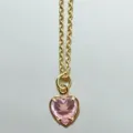 Vergoldete süße rosa Herz Kristall Anhänger Halskette für Damen Mode Schmuck Geschenk - Rosagold
