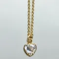 Collier pendentif cœur doré style doux chaîne en cuivre délicat bijoux pour femmes mode. - Platine
