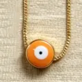 Boze Oog Ketting Oranje Geemailleerd Goud Ketting Hanger Vintage Minimalistisch Variant A - Oranje