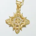 Collar Con Colgante De Estrella Oro Moda Joyeria Celestial Cadena Geometrica - Luna creciente y estrella doradas