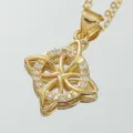 Collar con colgante de estrella geométrica dorada, joyería de moda con estrás. - Patrón de Estrella Dorada