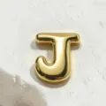 Gold 3D Letter J Charm DIY Bracelet Accessory Metallic Glossy Pendant for Fashion Jewelry - Letter J Charm Only / Gold