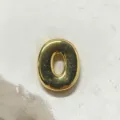 Gold metal letter number charm pendant DIY bracelet accessory vintage style jewelry piece - Letter O Charm Only / Gold