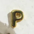 Gold letter P charm pendant DIY fashion bracelet accessory retro metal jewelry piece - Letter P Charm Only / Gold