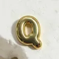 Gold 3D letter Q charm pendant for DIY handmade jewelry bracelets and stylish watch straps. - Letter Q Charm Only / Gold