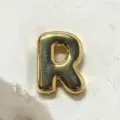 Gold letter R charm DIY bracelet accessory initial pendant minimalist stylish fashion jewelry design - Letter R Charm Only / Gold
