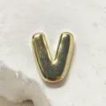 Gold letter V charm for DIY bracelet watchband accessory, stylish minimalist metal pendant. - Letter V Charm Only / Gold