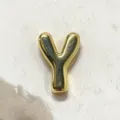 Gold letter Y charm for DIY watchband bracelet, metal alphabet accessory, shiny finish. - Letter Y Charm Only / Gold