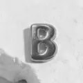 Silver metal letter B charm for DIY handmade bracelet watch strap accessories, retro style. - Letter B Charm Only / Silver