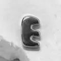 Silver puffy letter E charm for DIY bracelet watchband jewelry accessory minimalist style - Letter E Charm Only / Silver