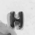 Glossy Silver Metallic Letter H Charm DIY Bracelet Watch Strap Accessory Type A Item - Letter H Charm Only / Silver