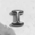 Silver metal letter I charm for DIY bracelets, retro style alphabet jewelry accessory. - Letter I Charm Only / Silver