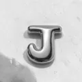 Silver metal letter J charm DIY bracelet accessory stylish retro jewelry component - Letter J Charm Only / Silver