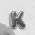 Silver puffy letter K charm DIY jewelry accessory, stylish retro style pendant for bracelet. - Letter K Charm Only / Silver