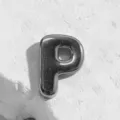 Metal alphabet letter P charm pendant for DIY bracelet and strap accessories stylish vintage design - Letter P Charm Only / Silver