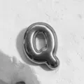 Letter Q metal charm pendant for DIY bracelet and watch strap stylish retro accessory. - Letter Q Charm Only / Silver