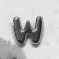 Vintage silver letter W charm DIY bracelet accessory, trendy stylish metal initial pendant. - Letter W Charm Only / Silver
