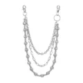 Close-up of multi-layer metal pants chain with volleyball beads and double lobster clasps. - White Volleyball Style