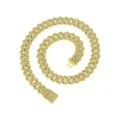 Detailaufnahme einer 14mm goldenen Eistextur Kubanische Gliederkette mit sicherem Verschluss. - 16cm / Gold