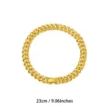 Goldene kubanische Gliederkette Halskette minimalistischer Schmuck 23cm Laenge Stil - 23cm / Gold