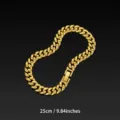 Gold-colored Cuban link chain necklace variant, minimalist design, stylish jewelry. - 25cm / Gold
