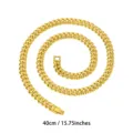 Gold cuban link chain necklace 40cm minimalist fashion jewelry for women and men daily wear chic. - 40CM / Gold