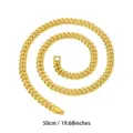 Gold cuban link chain necklace for men and women 50cm fashion jewelry trend accessory - 50cm / Gold