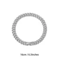Minimalist silver cuban link chain bracelet or short necklace, 16cm 6.3in fashion jewelry. - 16cm / Silver