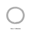 Minimalist silver curb chain necklace, stylish couple jewelry piece, 18cm length. - 18cm / Silver