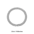 Silver Cuban link chain necklace, minimalist metal clavicle chain, 23cm trend jewelry. - 23cm / Silver